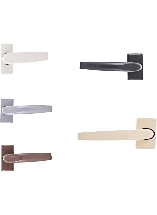 HASANAT ESSENTIALS مقابض أبواب الألمنيوم الأساسية 2 ثقب عمود مكتب مسبق الصنع حمام أنيق حديث مجموعة مزدوجة (أبيض) - Image 2