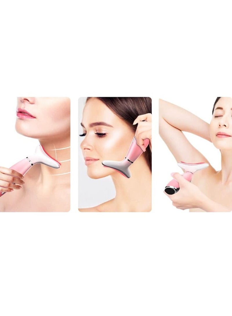 NIBEMINENT Beauty Massager for Face and Neck, Vibrating Facial with Heat , Vibration Led. Electric Skin Improve, Smooth, Firm, a Radiant Appearance (Pink) - Image 3