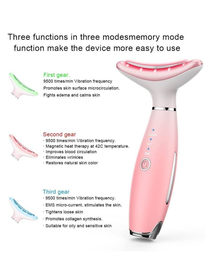 NIBEMINENT Beauty Massager for Face and Neck, Vibrating Facial with Heat , Vibration Led. Electric Skin Improve, Smooth, Firm, a Radiant Appearance (Pink) - Image 5