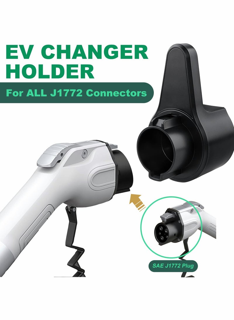 Excefore EV Charger Holder, ABS Waterproof Wall-Mount Electric Vehicle Charging Nozzle Plug Holster & Cable Hook with Screws for All SAE J1772 Electric Cars Connector - Image 2