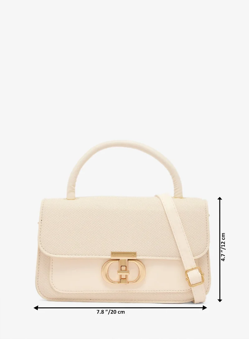 Khizana Gold Shimmer Detail Top Handle Satchel for Women | Best Price UAE