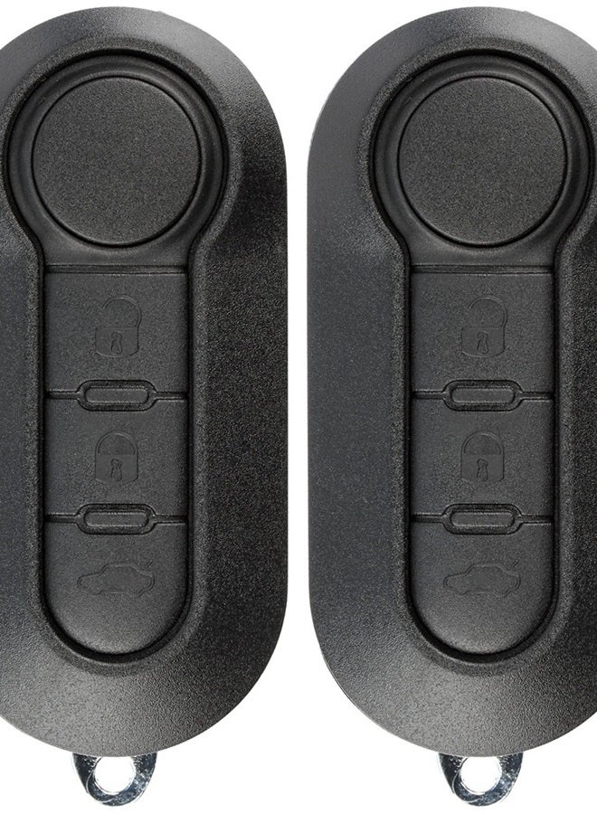KeylessOption Keyless Entry Remote Car Uncut Flip Key Fob for 2012-2015 Fiat 500, 500L LTQF12AM433TX (Pack of 2) - Image 2