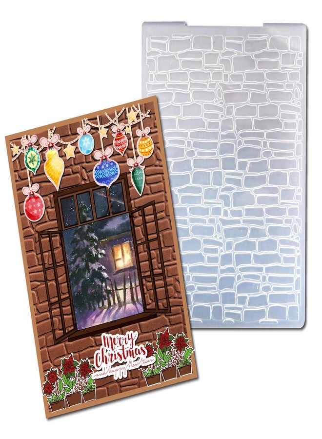 Arbuya Brick Wall Embossing Folders for Card Making Bricks Textured Embossing Folder for Scrapbooking Pages Paper Crafting Clay Decoration - Image 1