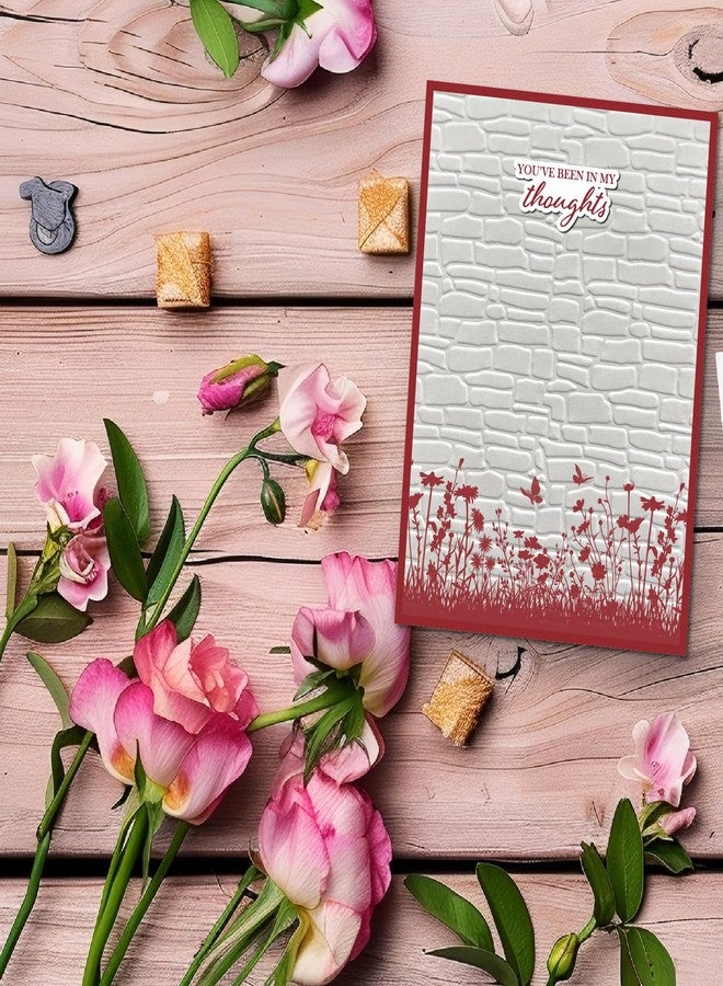 Arbuya Brick Wall Embossing Folders for Card Making Bricks Textured Embossing Folder for Scrapbooking Pages Paper Crafting Clay Decoration - Image 5