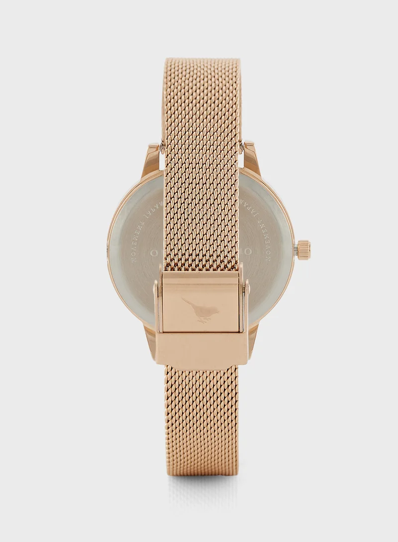 OLIVIA BURTON White Dial Mesh