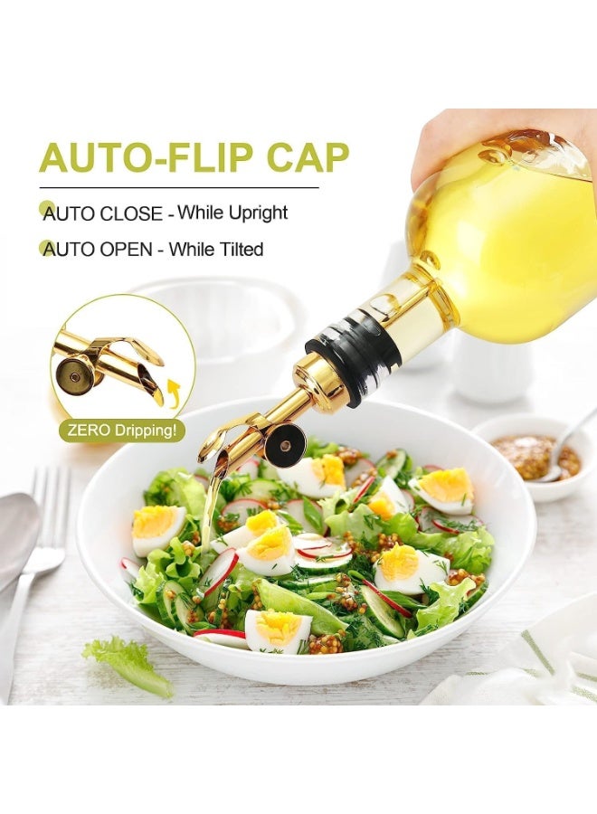 2 Pcs Oil and Vinegar Dispenser Set, Olive Oil Dispenser Bottle for Kitchen, Glass Cooking Oil Container Cruet with Leak Proof Spout, for Cooking - Image 3