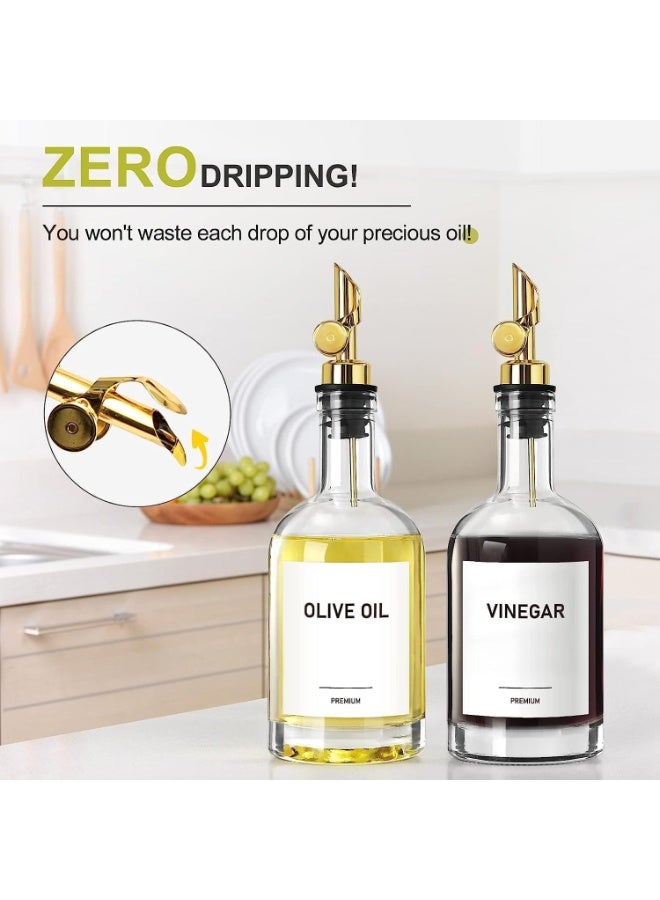 2 Pcs Oil and Vinegar Dispenser Set, Olive Oil Dispenser Bottle for Kitchen, Glass Cooking Oil Container Cruet with Leak Proof Spout, for Cooking - Image 4
