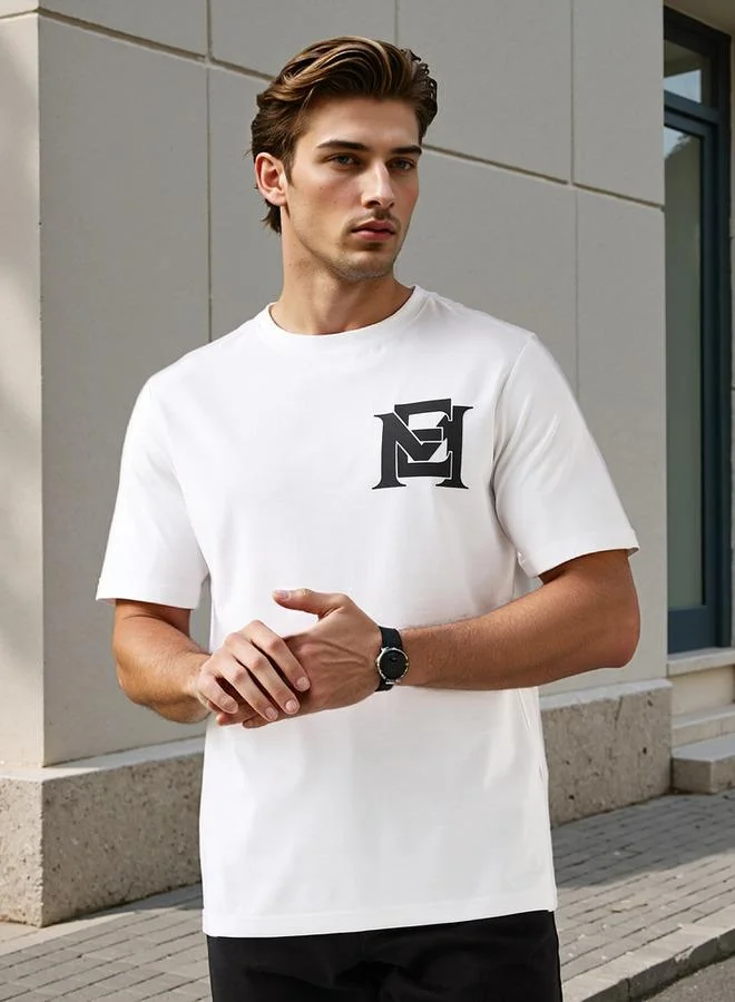 Emperor Print T-shirt with Crew Neck