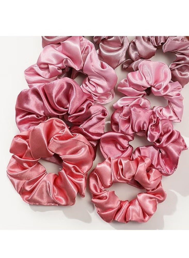 12-Piece Satin Hairbands Women Soft Elastic Hairbands Damage-Free Ponytail Holder Rubber Band Hair Accessories Gifts for Women Teenage Girls - Image 3