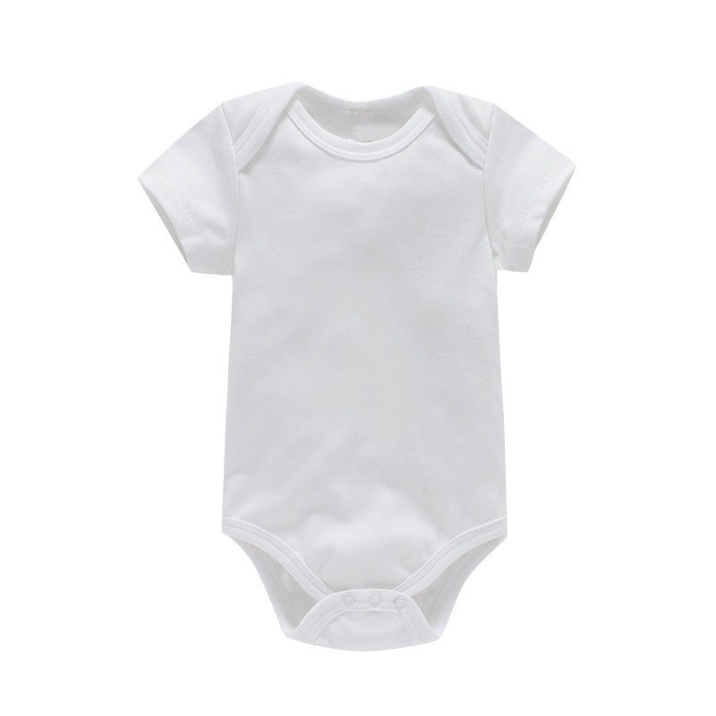 Wai Mao Baby Solid Color Bodysuit 0-1 Years Newborn Cotton Romper, Customizable Print & Logo, Summer - Image 3
