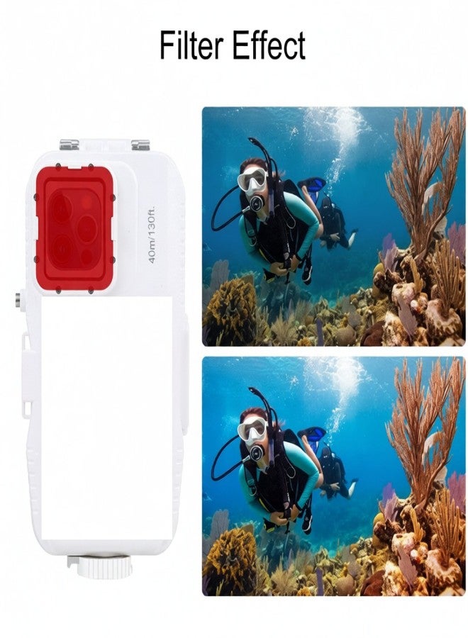 PULUZ for Apple 15 Pro / 14 / 14 Pro / 13 / 13 Pro / 12 Pro / 12 Submersible Waterproof Case PC+Glass Case 40m Waterproof - Image 5