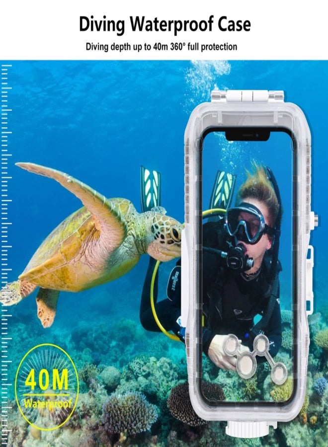 PULUZ for Apple 15 Pro / 14 / 14 Pro / 13 / 13 Pro / 12 Pro / 12 Submersible Waterproof Case PC+Glass Case 40m Waterproof - Image 3