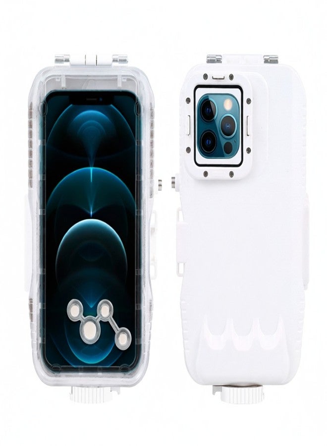 PULUZ for Apple 15 Pro / 14 / 14 Pro / 13 / 13 Pro / 12 Pro / 12 Submersible Waterproof Case PC+Glass Case 40m Waterproof - Image 1