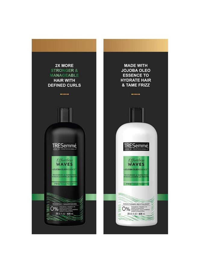 TRESemmé TRESemmé Shampoo and Conditioner, Effortless Waves - Wavy Hair Products for Frizz Control, Shiny Hair, and Wave Definition, 28 Oz Ea  - Image 4