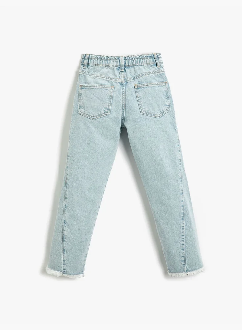 كوتون Straight Jean - Stitch Detail Pockets Cotton