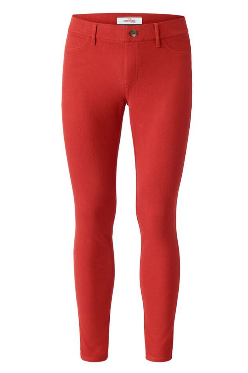 Tchibo Women Slim Fit Plain Skinny Pants, Rust - Image 2