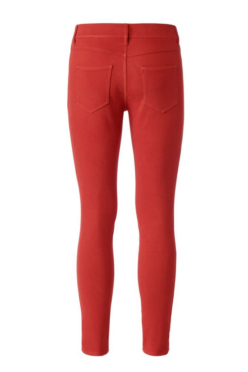 Tchibo Women Slim Fit Plain Skinny Pants, Rust - Image 3
