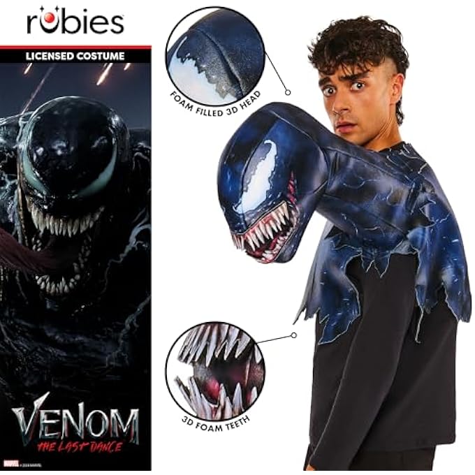 2000774OS000 VENOM SYMBIOTE ADULT COSTUME, BLACK, ONE SIZE - Image 2