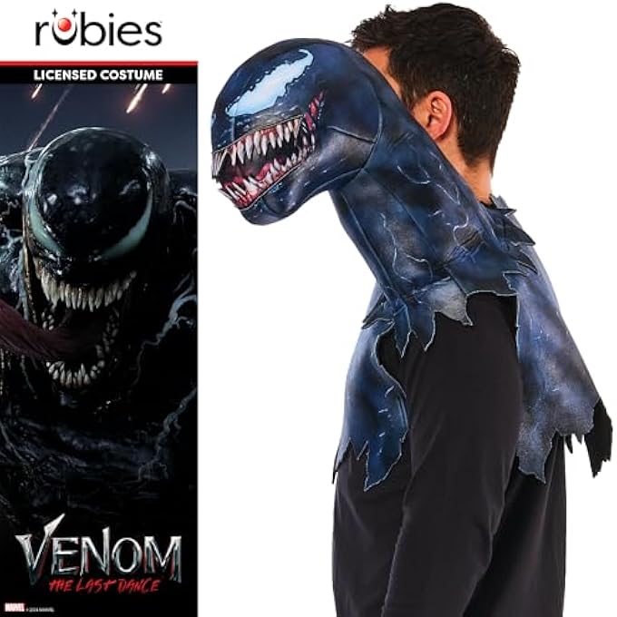 2000774OS000 VENOM SYMBIOTE ADULT COSTUME, BLACK, ONE SIZE - Image 5
