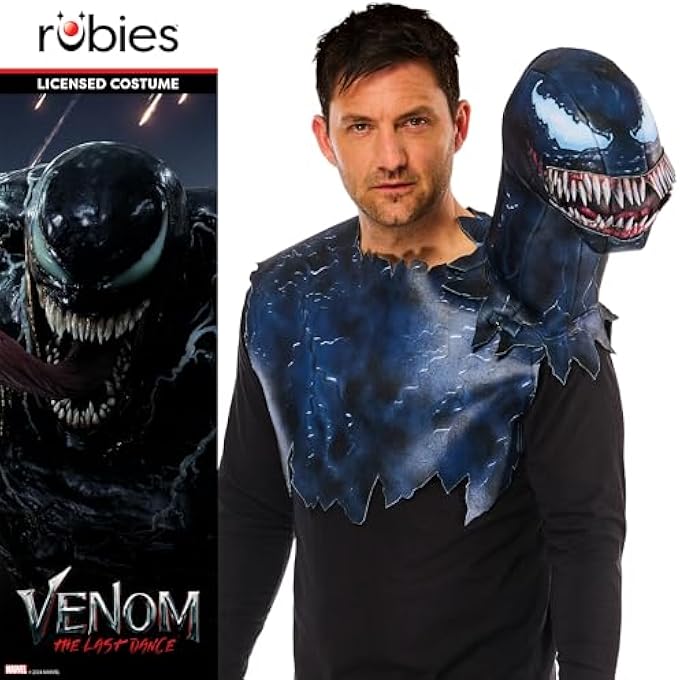 2000774OS000 VENOM SYMBIOTE ADULT COSTUME, BLACK, ONE SIZE - Image 4