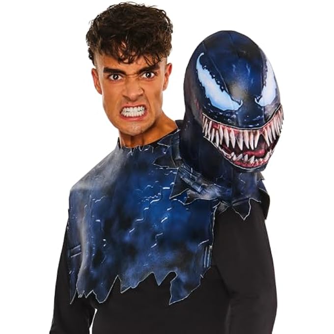 2000774OS000 VENOM SYMBIOTE ADULT COSTUME, BLACK, ONE SIZE - Image 1