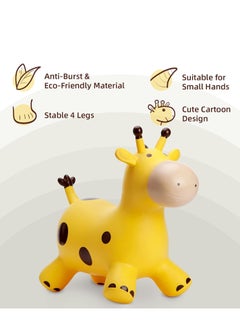 KASTWAVE Giraffe Bouncy Horse Hopper Toys, Animals Jumping Inflatable Ride on Bouncer Hopping for Kids, Gifts for Toddlers Boys Girls 18 Months 2 3 4 5 6 Years Old, Yellow, 1 Pcs  - Image 3