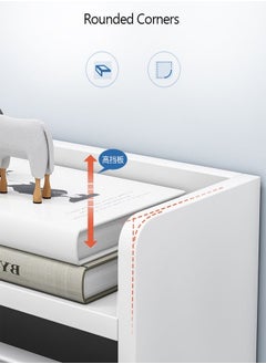 KLNAMAEAAN Slim Shoe Cabinet Storage Organizer Two Tier Wooden Shoe Rack with Flip Drawers and Top Shelf Narrow Space Saving Shoe Storage for Entryway Hallway or Bedroom Modern White Shoe Cupboard 80x50x17cm  - Image 3