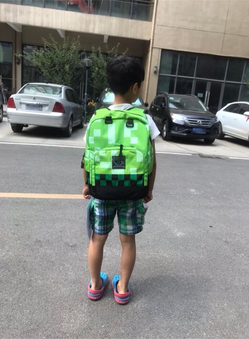 حقيبة ظهر منفردة للعبة ماين كرافت، بتصميم الكريبر، اللون الأخضر، حجم واحد، عارضة. - Image 4