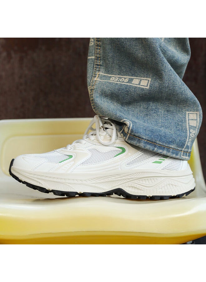 Pull Back Warrior Men's Mesh Sports Shoes Autumn New Dad Shoes Casual Shoes Wxym655 Beige Green Size 40 - Image 2