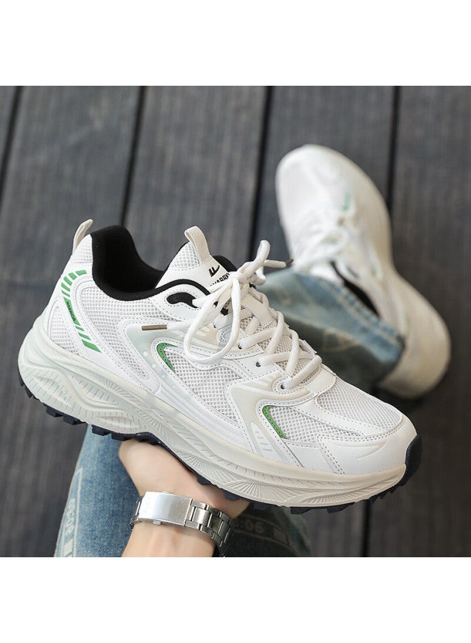 Pull Back Warrior Men's Mesh Sports Shoes Autumn New Dad Shoes Casual Shoes Wxym655 Beige Green Size 40 - Image 5