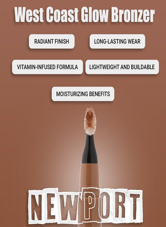 Profusion Cosmetics West Coast Glow Bronzer Experience Radiant Sun-Kissed Beauty with Vitamin-Infused Liquid Formula, Lightweight, Buildable Suitable for All Skin Tones (Newport) - Image 4