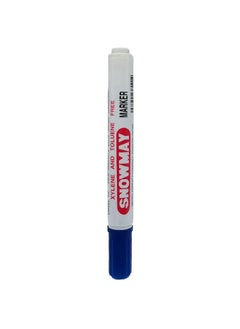 Generic Snowmay Marker Pen Chisel Tip Instant Dry Waterproof Writing  Xylene Toluene Free 12 Pcs Pack Blue Color  - Image 1