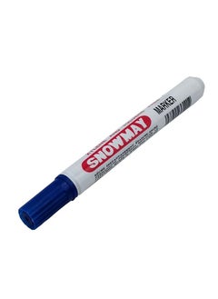 Generic Snowmay Marker Pen Chisel Tip Instant Dry Waterproof Writing  Xylene Toluene Free 12 Pcs Pack Blue Color  - Image 2