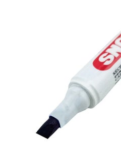 Generic Snowmay Marker Pen Chisel Tip Instant Dry Waterproof Writing  Xylene Toluene Free 12 Pcs Pack Blue Color  - Image 3