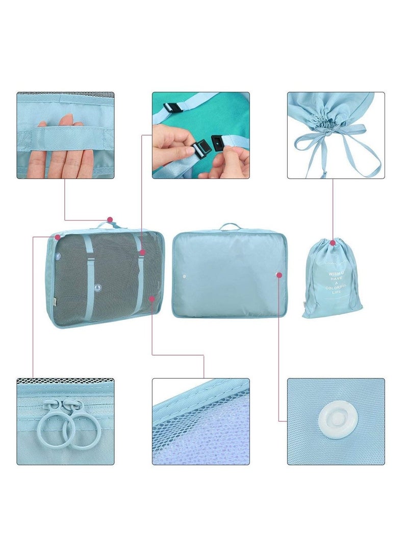 7pcs Packing Cubes Value Set for Travel Luggage Organiser Bag Compression Pouches Clothes Suitcase  - Image 2