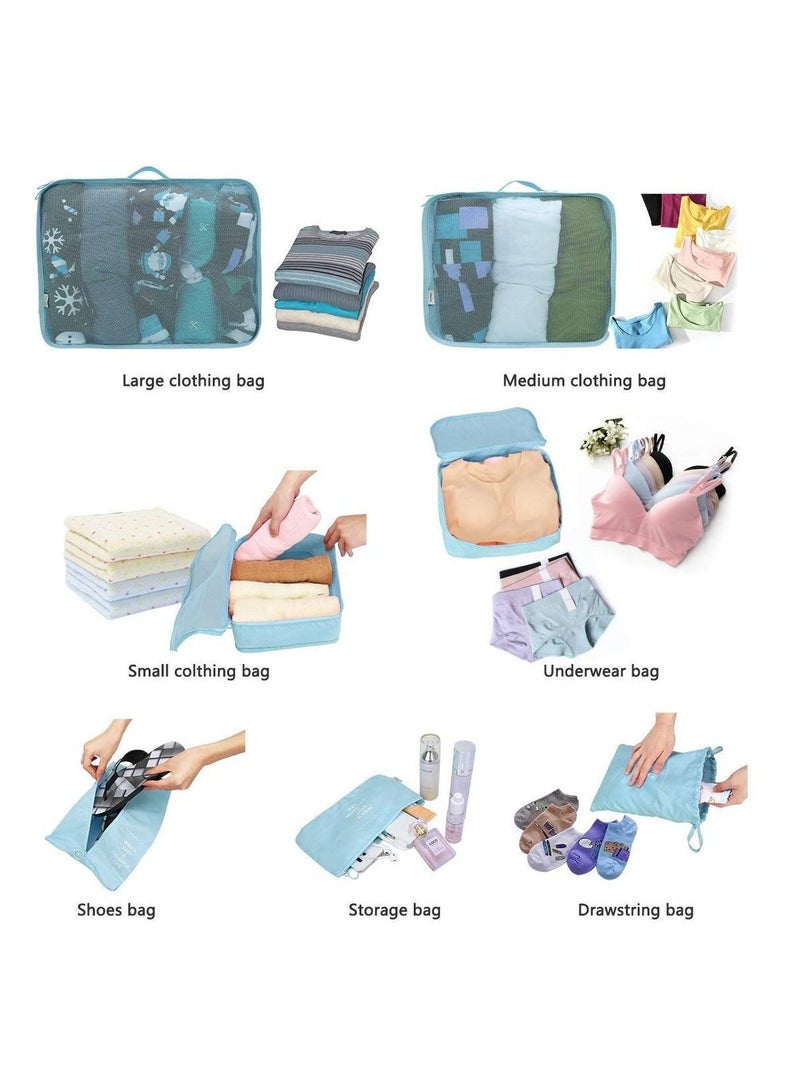 7pcs Packing Cubes Value Set for Travel Luggage Organiser Bag Compression Pouches Clothes Suitcase  - Image 5