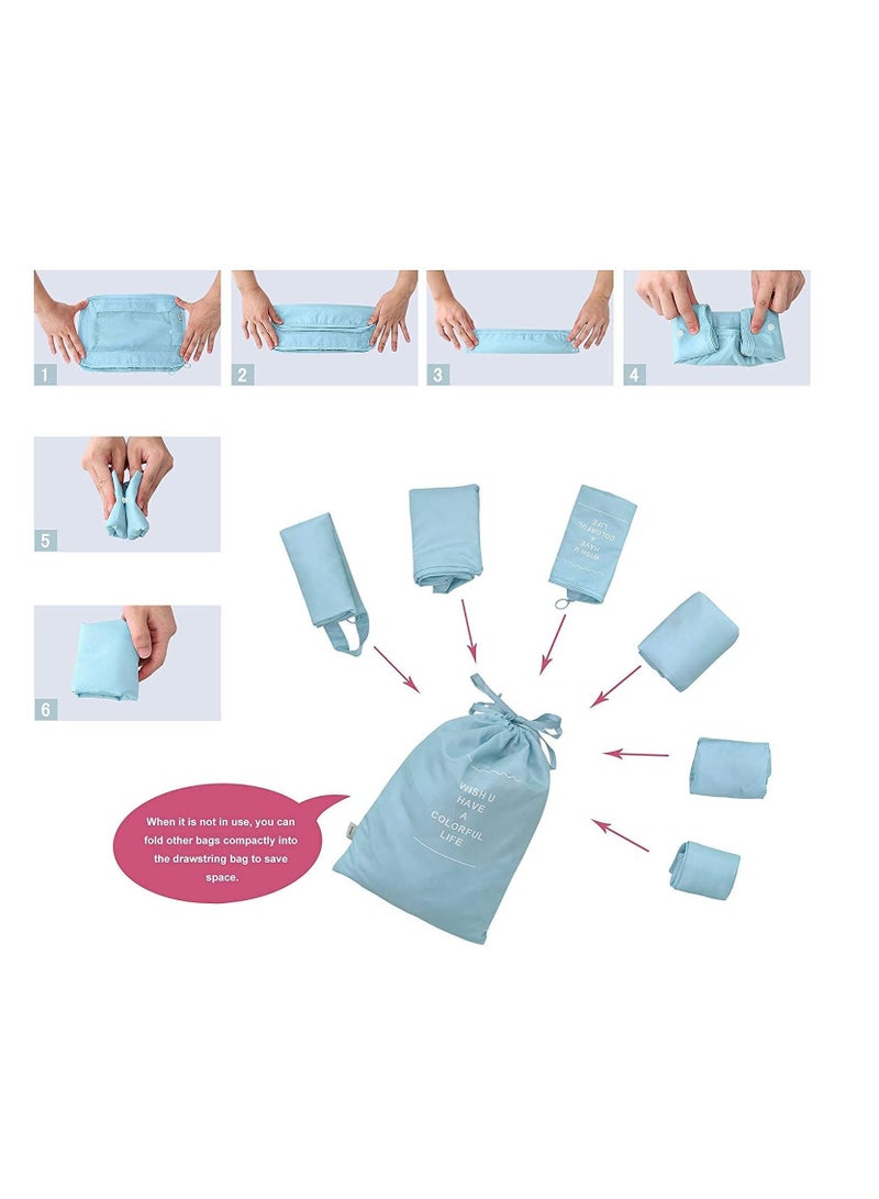 7pcs Packing Cubes Value Set for Travel Luggage Organiser Bag Compression Pouches Clothes Suitcase  - Image 3