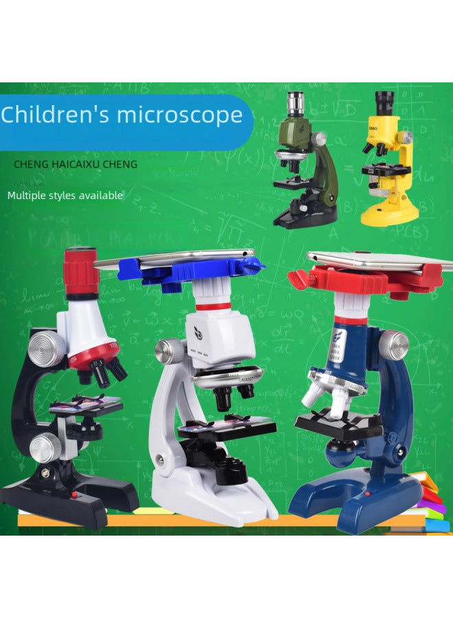 Children's Puzzle Early Education Simulation Biology Science Primary School Students' Laboratory Special High Definition Puzzle Microscope Toy-Color:White Microscope  - Image 2
