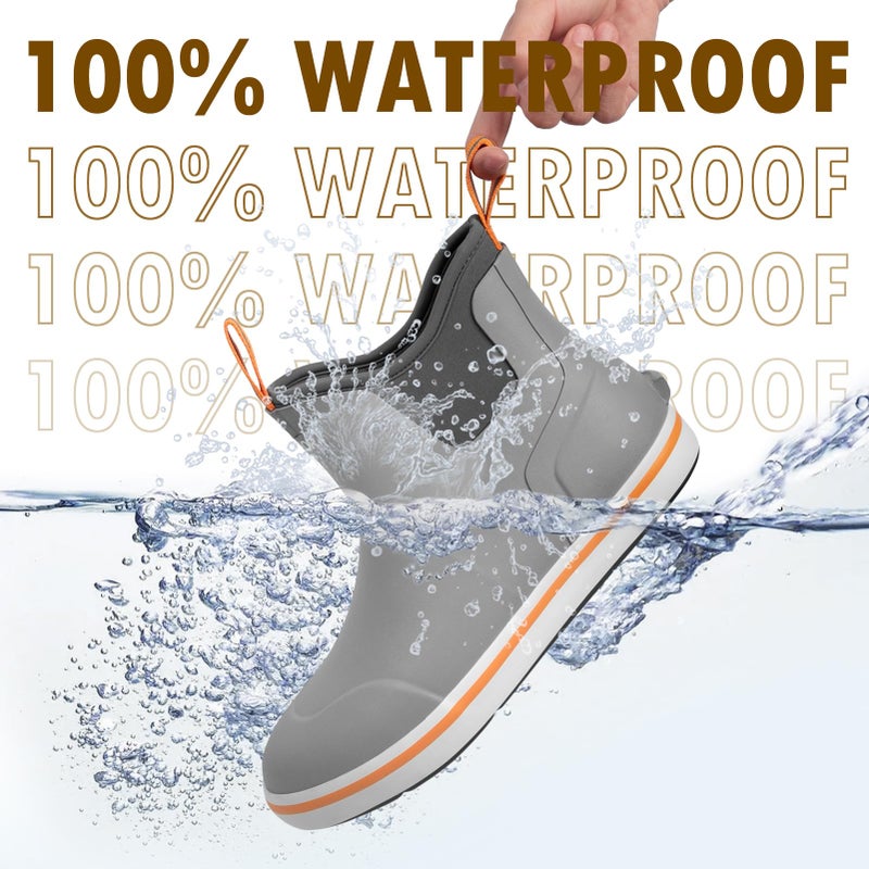 Hunthor Mens Fishing Boots  Waterproof Deck Boots Anti-Slip Rubber 3Mm Breathable Neoprene Rain Boots. Ideal For Fishing And Outdoor Activities - Image 2