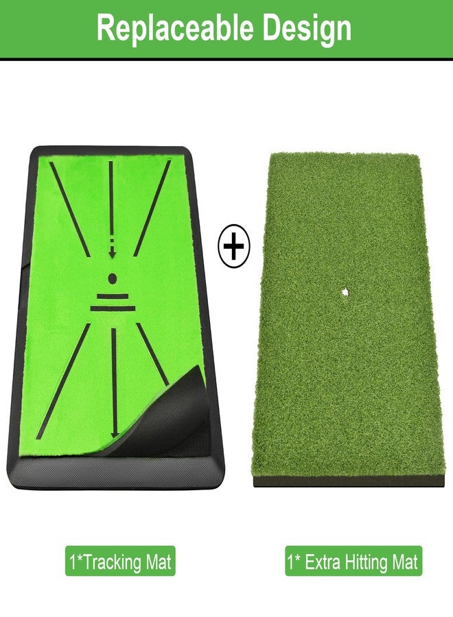 UYCCIMB Golf Hitting Mat, with Extra Replaceable Golf Practice Mat for Swing Path Detection Batting Training 16"x12" with Tees, for Driving, Chipping, Indoor/Outdoor - Image 3