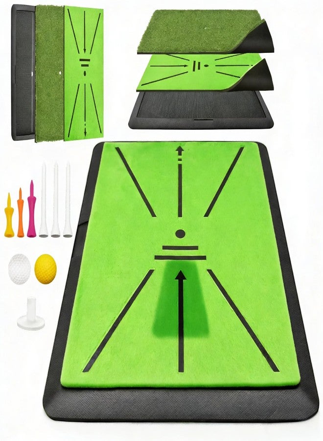 UYCCIMB Golf Hitting Mat, with Extra Replaceable Golf Practice Mat for Swing Path Detection Batting Training 16"x12" with Tees, for Driving, Chipping, Indoor/Outdoor - Image 1