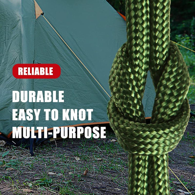 WEREWOLVES 650lb Paracord/Parachute Cord - 9 Strand Paracord Rope - 100', 200' Spools of Parachute Cord, Type III Paracord for Camping, Survival (Army Green, 200 Feet) - Image 3