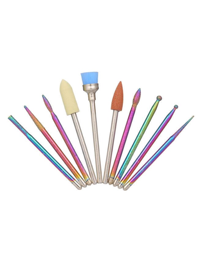 NIBEMINENT 10-Piece Nail Drill Cuticle Care Set With Carry Case Multicolour - Image 2