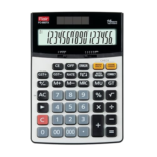 Flair FC-900TX GST Function and Currency Converter Financial Calculator, Silver - Image 1