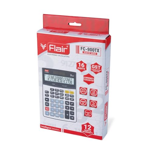 Flair FC-900TX GST Function and Currency Converter Financial Calculator, Silver - Image 2