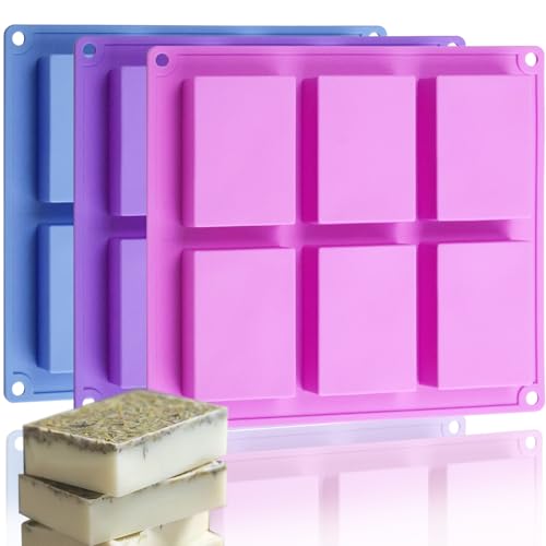 HKNMTT Rectangle Molds Silicone for Deep Chocolate Bar Food Grade Baking Molds for Rice Crispies Treats Cake Chocolate Bar Desserts Ice Cube Wax Melts Soap Homemade Non-stick Molds BPA free DIY Tray Molds - Image 1