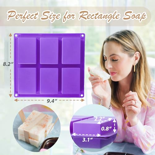 HKNMTT Rectangle Molds Silicone for Deep Chocolate Bar Food Grade Baking Molds for Rice Crispies Treats Cake Chocolate Bar Desserts Ice Cube Wax Melts Soap Homemade Non-stick Molds BPA free DIY Tray Molds - Image 4