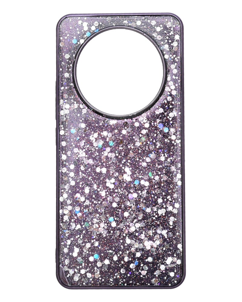 Glitter Plastic Phone Case for Realme 13 Pro - Purple - Image 1
