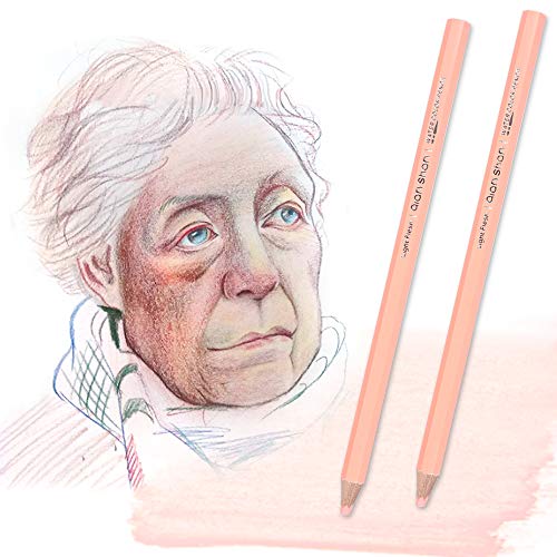 qianshan 2Pcs Flesh Light Color Watercolor Pencils Skin Tone Lead Core Pencil for Portrait Comic Adult Coloring Books Artist Coloring Drawing Sketching Blending - Image 1
