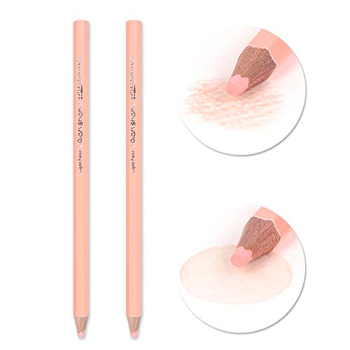 qianshan 2Pcs Flesh Light Color Watercolor Pencils Skin Tone Lead Core Pencil for Portrait Comic Adult Coloring Books Artist Coloring Drawing Sketching Blending - Image 4